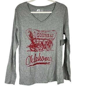 New Russell OU Oklahoma University Sooner Long Sleeve T Shirt Large
